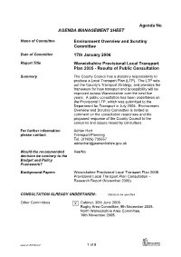Agenda No AGENDA MANAGEMENT SHEET Environment Overview And