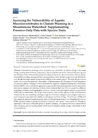 Assessing the Vulnerability of Aquatic Macroinvertebrates to Climate Warming in a Mountainous Watershed: Supplementing Presence-Only Data with Species Traits
