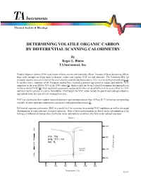 Determining Volatile Organic Carbon by Differential Scanning Calorimetry
