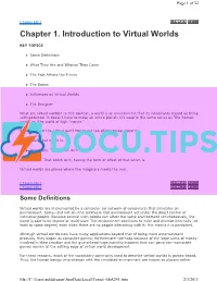 Intro to Virtual Worlds