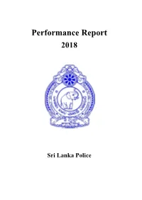 Performance Report of the Sri Lanka Police for the Year 2018