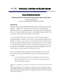 Teleconference Summary: "Working