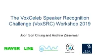 The Voxceleb Speaker Recognition Challenge (Voxsrc) Workshop 2019