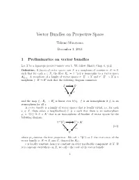 Vector Bundles on Projective Space