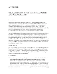 Appendix D Wild and Scenic River, Section 7 Analysis