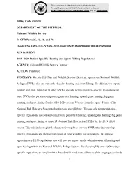 Docket No. FWS–HQ–NWRS–2019–0040; FXRS12610900000-190-FF09R20000]