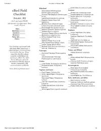 Ebird Field Checklist