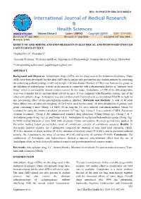 Effect of Amlodipine and Indomethacin in Electrical and Picrotoxin Induced Convulsions in Mice