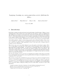 Language Learning on a Next-Generation Service Platform for Africa