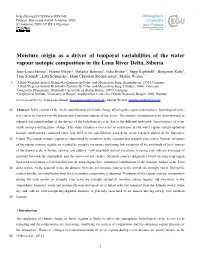 Moisture Origin As a Driver of Temporal Variabilities of The