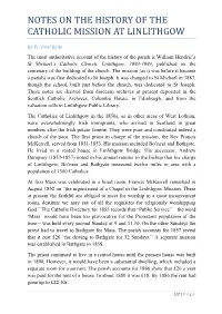 Notes on the History of the Catholic Mission at Linlithgow