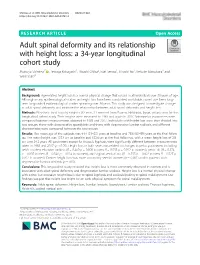 Adult Spinal Deformity and Its Relationship with Height Loss