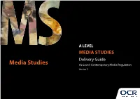 OCR a Level Media Studies Delivery Guide