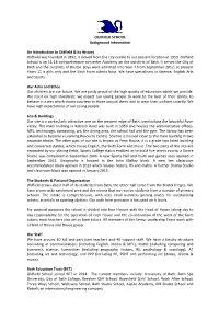 OLDFIELD SCHOOL Background Information an Introduction To