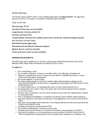 Position Summary the Ravalli County Sheriff's Office Is Now Accepting
