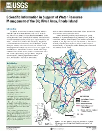 Scientific Information in Support of Water Resource Management of the Big River Area, Rhode Island