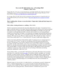 Success in the Information Age: a Paradigm Shift William G