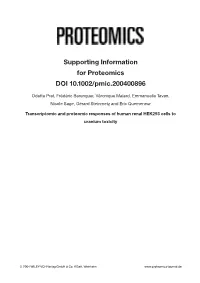 Supporting Information for Proteomics DOI 10.1002/Pmic.200400896