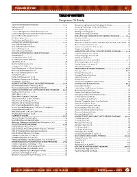 TABLE of CONTENTS Programs of Study