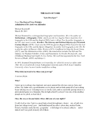 THE DAYS of YORE “Late Developer” from the Days of Yore Website Administered by Astri Von Ahlander Michael Scammell March 2