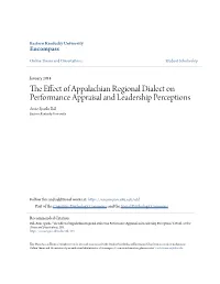 The Effect of Appalachian Regional Dialect on Performance Appraisal and Leadership Perceptions" (2014)