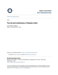 The Life and Contributions of Zebedee Coltrin
