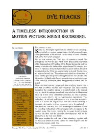 A Timeless Introduction in MOTION PICTURE SOUND RECORDING