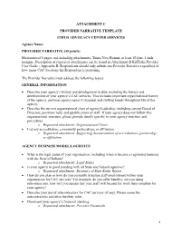 Attachment C: Provider Narrative Template