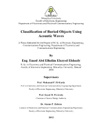 Classification of Buried Objects Using Acoustic Waves