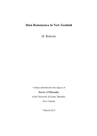 Data Remanence in New Zealand D. Roberts