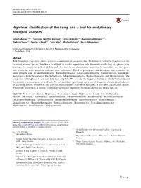 High-Level Classification of the Fungi and a Tool for Evolutionary Ecological Analyses