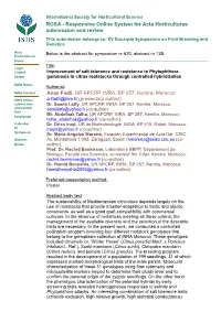 Responsive Online System for Acta Horticulturae Submission and Review