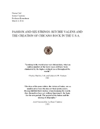 Ritchie Valens and the Creation of Chicano Rock in the U.S.A