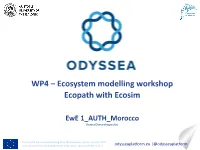 WP4 – Ecosystem Modelling Workshop Ecopath with Ecosim
