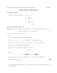 15.083 Lecture 21: Approximation Algorithsm I
