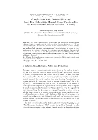 Completeness in the Boolean Hierarchy: Exact-Four-Colorability, Minimal Graph Uncolorability, and Exact Domatic Number Problems – a Survey