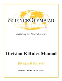 Division B Rules Manual