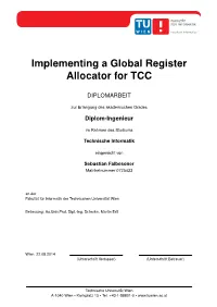 Implementing a Global Register Allocator for TCC
