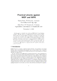 Practical Attacks Against WEP and WPA