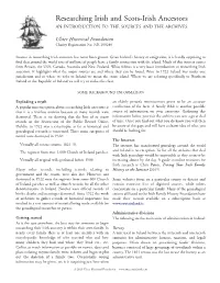 Researching Irish and Scots-Irish Ancestors an INTRODUCTION to the SOURCES and the ARCHIVES
