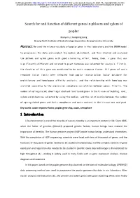Search for and Function of Different Genes in Phloem and Xylem of Poplar