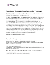 Annotated Excerpts from Successful Proposals