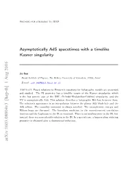 Asymptotically Ads Spacetimes with a Timelike Kasner Singularity