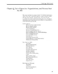 Chapter 8 List of Agencies, Organizations, and Persons Sent the EIS
