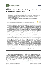 Multi-Year Winter Variations in Suspended Sediment Flux Through the Bohai Strait