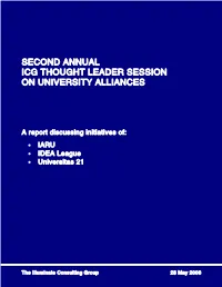 Second Annual ICG Thought Leader Session: University Alliances