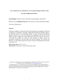 A New Approach to the Allocation of Aid Among Developing Countries: Is The