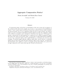 Aggregate Comparative Statics∗