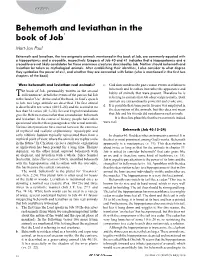 Behemoth and Leviathan in the Book of Job1 Mart-Jan Paul