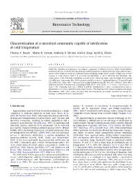 Characterization of a Microbial Community Capable of Nitrification At